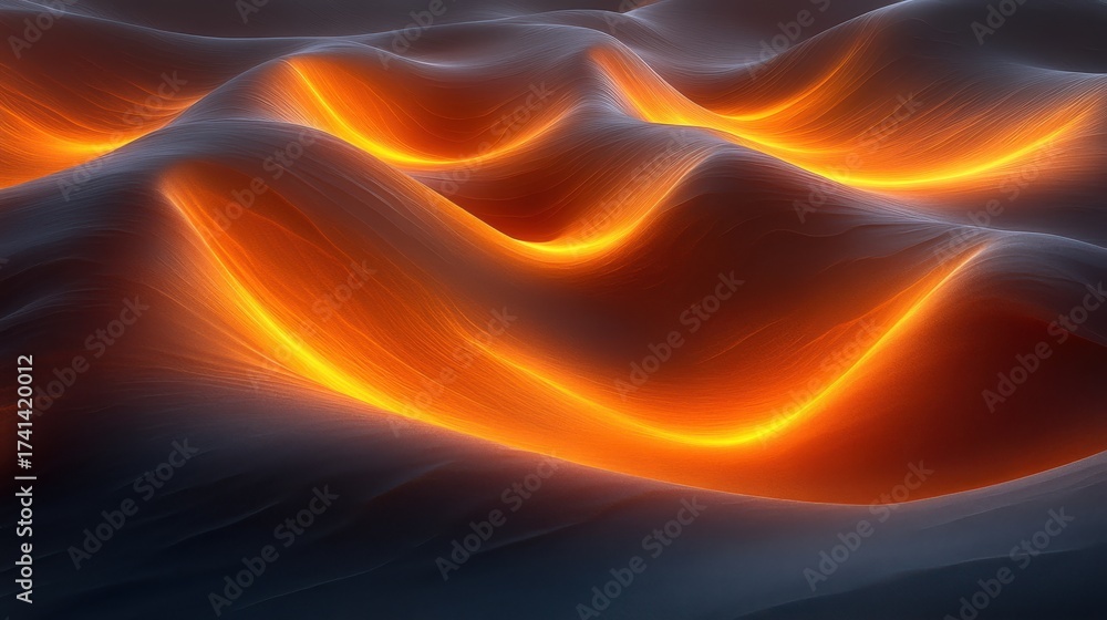 Obraz premium Dramatic Waves of Light and Shadow in Abstract Landscape Design