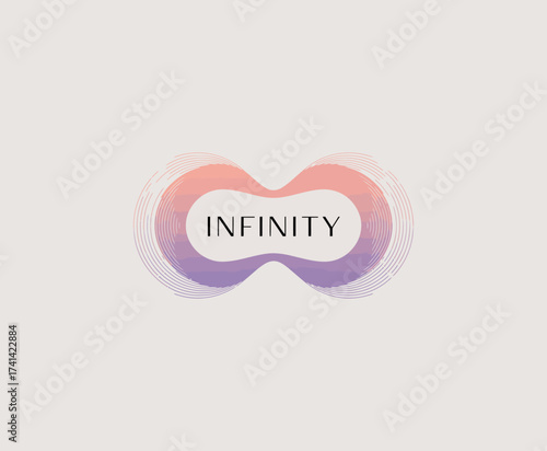 This sleek infinity symbol design showcases a harmonious blend of gradient shades, representing endless possibilities and timeless connections in abstract art.