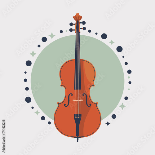 This logo showcases a beautifully illustrated violin, embodying the art of music, harmony, and culture, perfect for brands in the music industry and artistic endeavors.