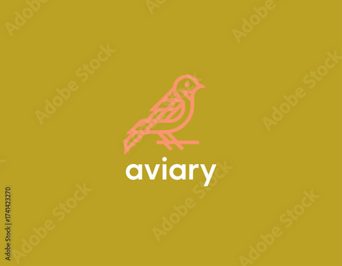 This logo features a minimalist representation of a bird, symbolizing freedom, creativity, and nature, perfect for brands focused on environment and innovation.