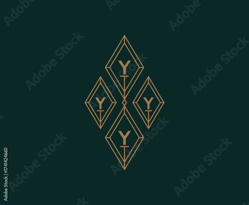 This logo features geometric shapes and elegant diamond patterns, perfect for branding that evokes sophistication and modernity in visual identity.