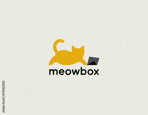 This charming illustration showcases a playful cat with an envelope, embodying joy and feline curiosity, perfectly suited for products that engage with pet lovers and cats.