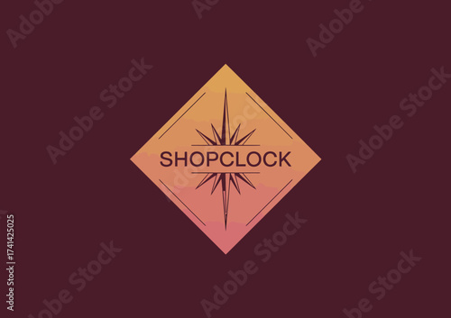 An eye-catching logo for ShopClock featuring a stylish clock design, symbolizing timely shopping experiences and modern consumer trends focused on efficiency and enjoyment.