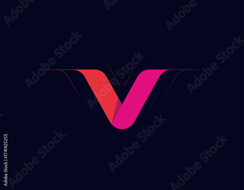 An eye-catching logo featuring a bold V shape, symbolizing forward momentum and progress with a modern, dynamic design aesthetic suitable for a variety of brands.