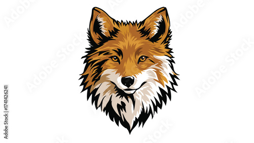 Wild Brave Animal Wolf Dog Fox Head Face Mascot