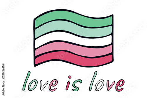 Colorful Abrosexual pride flag Happy pride day LGBTQ community Pride Month Vector hand drawn doodle for posters, stickers, logo, cards