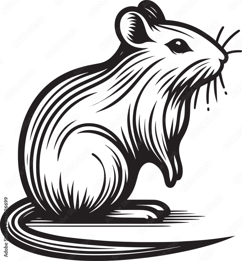 Fototapeta premium Hamster on a white background. Vector illustration for your design