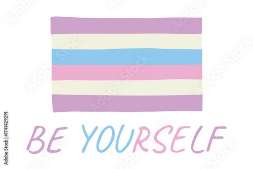 Colorful Intersex pride flag Happy pride day LGBTQ community Pride Month Vector hand drawn doodle for posters, stickers, logo, cards