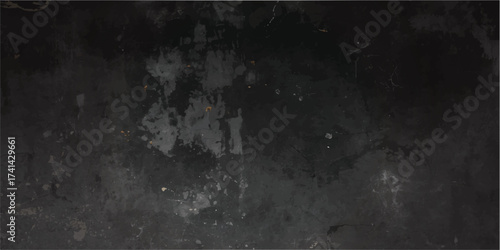 Old, dark, and dirty grunge film strip background with a grey concrete texture and rough vintage paper. 