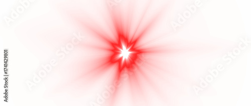 red flare light lens on a transparent background