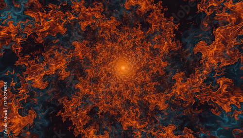 Swirling Fire Vortex Abstract Design