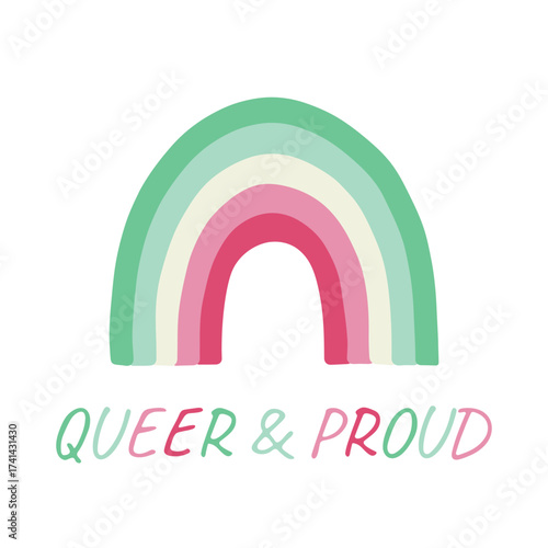Colorful rainbow shape Abrosexual pride flag Happy pride day LGBTQIA community Pride Month Vector hand drawn doodle for posters, stickers, logo, cards
