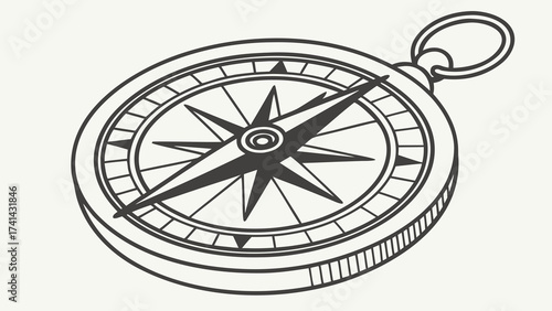 Navigational Precision: A Detailed Compass Illustrative representation of a classic compass, its intricate design symbolizing guidance, direction, and exploration.