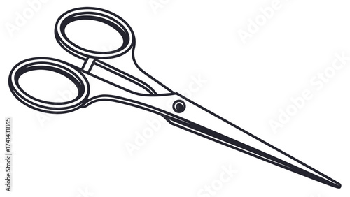Precise Shears: A detailed illustration of sleek scissors, embodying precision, craftsmanship, and the art of delicate cutting.