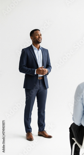 Professional Man in a Suit Presenting