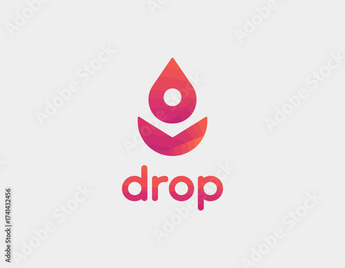 A colorful water drop logo design representing creativity and innovation, featuring bright gradients that showcase a fresh and modern aesthetic for branding use.
