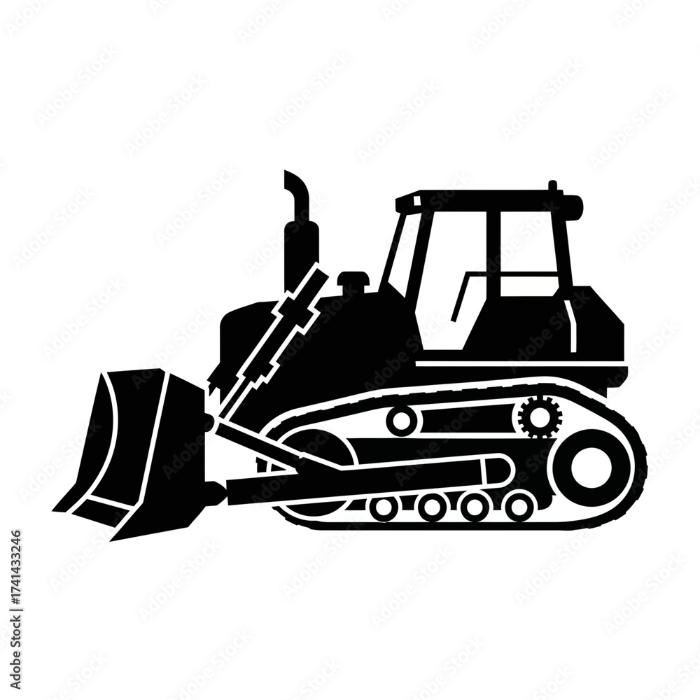 Naklejka premium vector illustration of a bulldozer