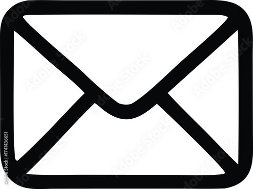 Simple outline icon of a classic envelope for mail and communication symbolizing correspondence and messages