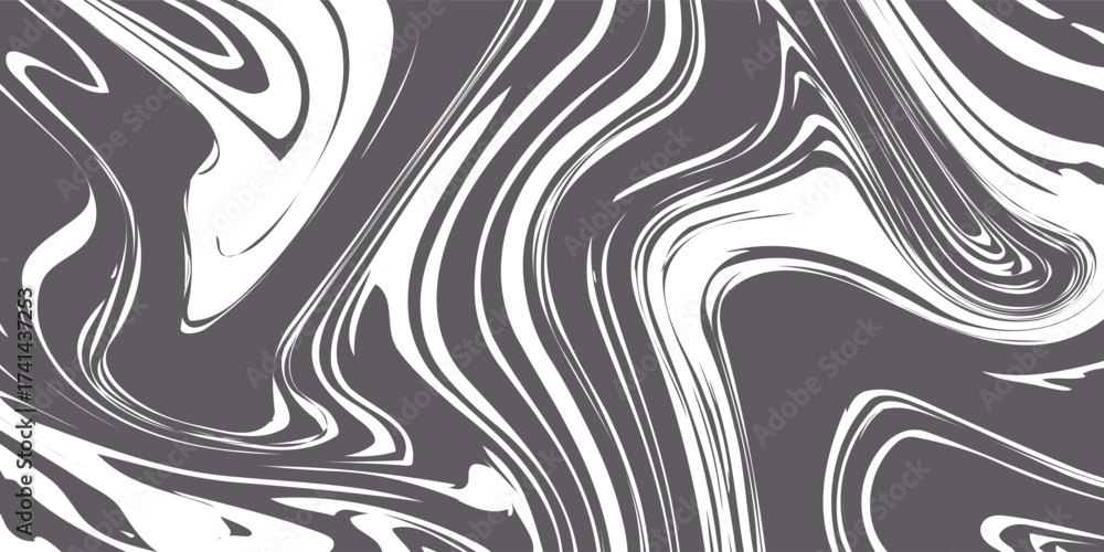 Obraz premium Liquid Seamless Pattern, Background Black and White Vector Illustration