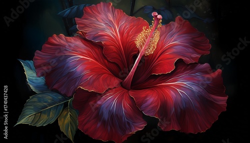 velvet hibiscus nocturne ai generated