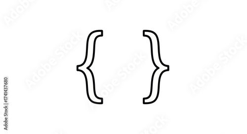 Outline of Curly Braces Symbol.