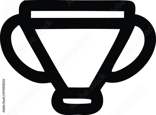 Simple trophy icon recognizing victory and achievement symbolizing success and excellence for awards and competitions