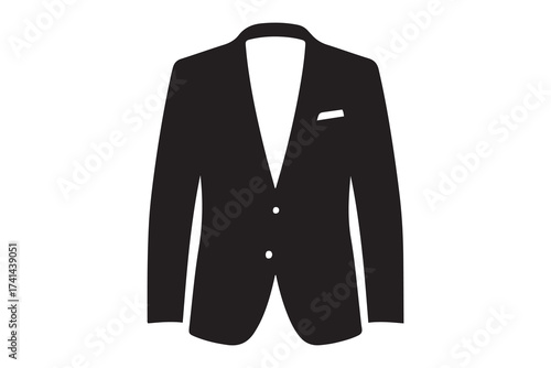 Men blazer or jacket symbol simple silhouette icon. Vector Black silhouettes. with white background