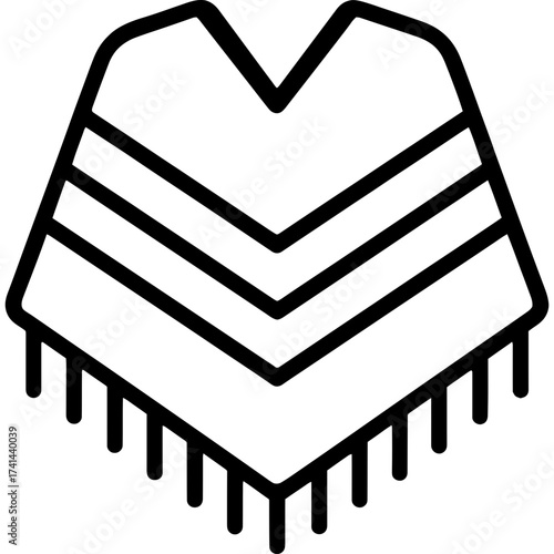 Minimalistic serape shawl icon
