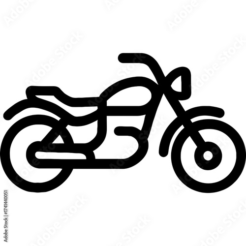 Minimalistic cruiser motorcycle icon