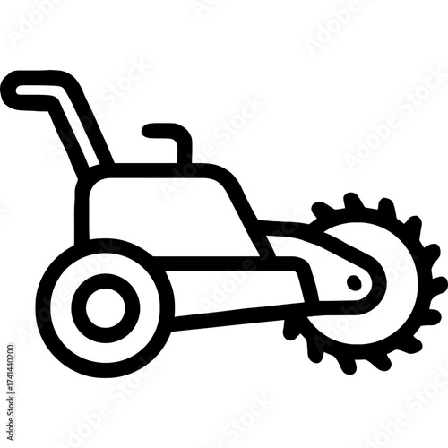 Minimalist trencher icon with clean line art