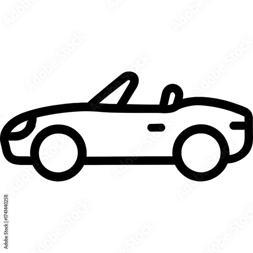 Minimalistic roadster icon with clean lines