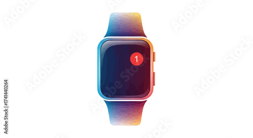 Smartwatch with Notification: Modern Wearable Technology with Digital Display and Colorful Band.