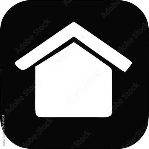 Modern minimalist home icon symbol representing shelter property real estate dwelling residence housing asset ownership