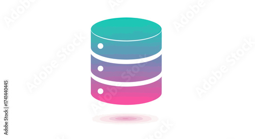Vibrant Gradient Database Server Stack Icon Illustration.