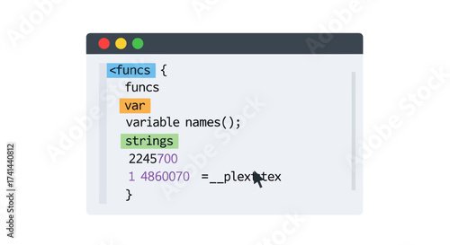 Computer screen displaying colorful code with syntax highlighting.