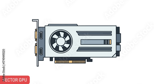 Vector Illustration of a Modern Computer Graphics Card.