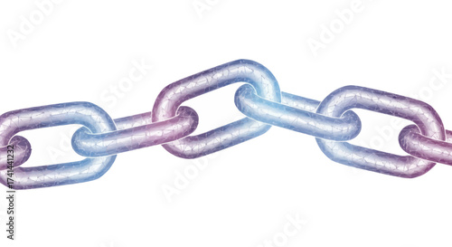 Metallic Chain with Pastel Colors Interlocking Links.