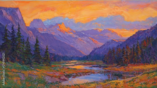 Ethereal River Valley Dawn