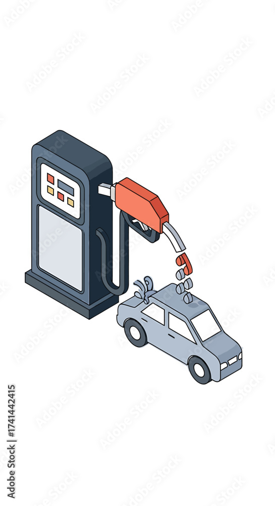 Fototapeta premium Expensive Fuel Costs for Car Driving