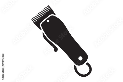 Hair clipper simple icon. Vector Black silhouettes. with white background