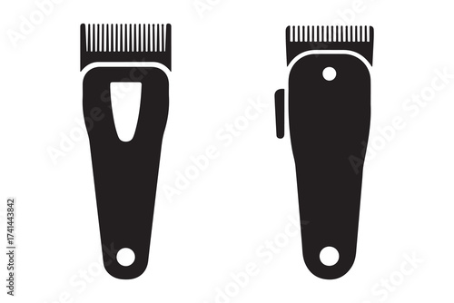 Hair clipper simple icon. Vector Black silhouettes. with white background