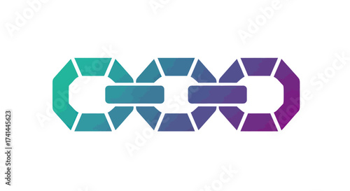 Geometric Chain Links with Gradient Color Transition.