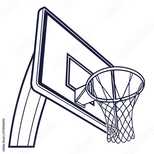 A basketball hoop with a backboard and net