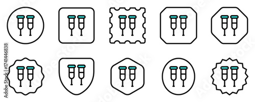 Editable crutches vector icon. Part of a big icon set family. Perfect for web and app interfaces, presentations, infographics, etc