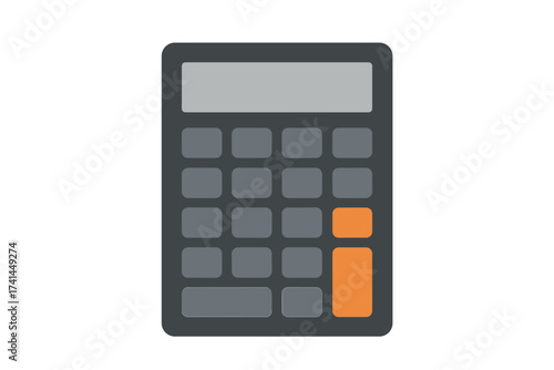 Calculator icon flat design vector illustration. Financial accounting, math, and business calculation tool. Office equipment for budget, economy, and education purposes.