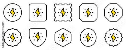 Editable flash on vector icon. Part of a big icon set family. Perfect for web and app interfaces, presentations, infographics, etc