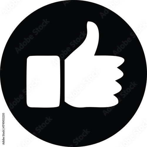 Modern digital thumbs up icon simple graphic symbol representing approval likes and positive feedback social media symbol