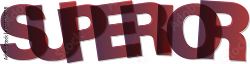 Superior Text Illustration With Overlapping Letters In Modern Style Design