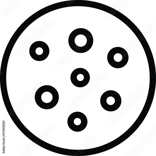 Abstract cosmic celestial body representing planet moon or celestial object with circular outlines and internal dot patterns