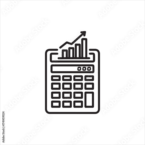 Two calculator icons showing financial growth charts data analysis business success